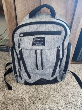 Eddie Bauer First Adventure Diaper Bag Backpack Gray